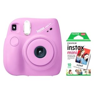 Fujifilm Lavender INSTAX Mini 7+ Instant Camera 10 Pack Film Bonus Bundle Set